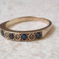 Sapphire and Diamond Stacking band Ring in 9ct gold, a UK R or a US 9.