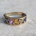 Multi Sapphire Ring in 9ct Gold, a UK M 1/2 or a US 6 3/4