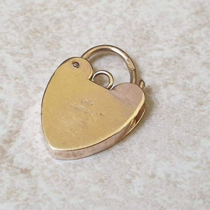 Engraved Front Small Padlock in 9ct Gold
