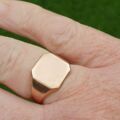Simple Plain Signet Ring in 9ct Rose Gold, a UK K 1/2 or a US 5 3/4
