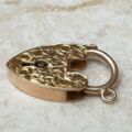 Antique Engraved Heart Padlock in 9ct Gold