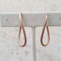 Textured Curved Oval Hoop Earrings in 9ct Rose Gold