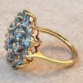 Huge Topaz Cluster Ring in 9ct Gold.