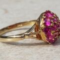 Sale – Synthetic Pink Ruby Sapphire Cluster 9ct Gold Ring, a UK N or a US 7.