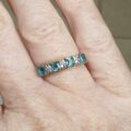 Bright Swiss Blue Topaz and Diamond Band in 9ct Gold, a UK J 1/2 or a US 5 1/4.
