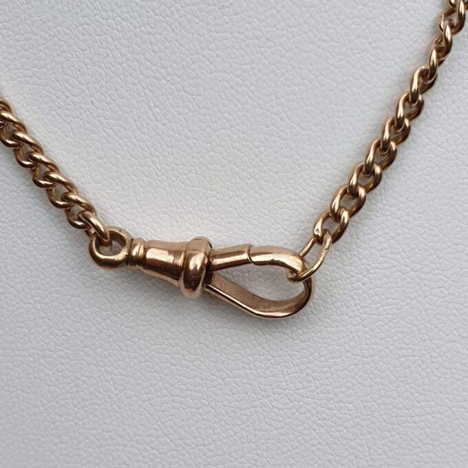 Vintage Two Coloured Curb Chain with Dog Clip in 9ct Gold