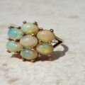 Seven Stone Opal Cluster Ring in 9ct Gold, a UK M 1/2 – N or a US 6 3/4