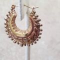 Fancy Ornate Creole Gypsy Earrings in 9ct Gold