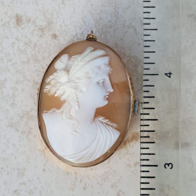 Exquisite Cameo Brooch or Pendant in 9ct Gold