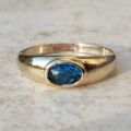London Blue Topaz Ring in 9ct Gold, a UK J or a US 5