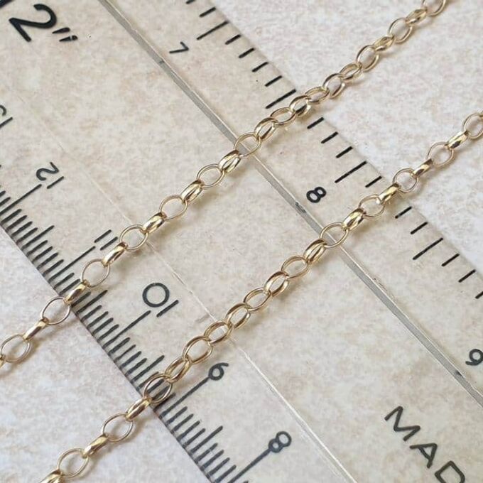 Large Oval Link Belcher or Rolo Chain in 9ct Gold, 20 inches.
