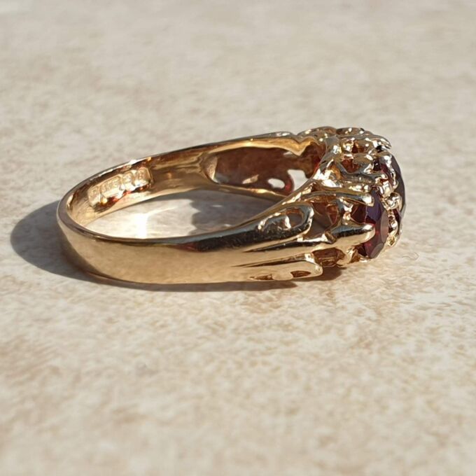Multistone Garnet Ring in 9ct Gold,  a UK J or a US 5.
