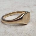 Heart Signet Ring in 9ct Gold, a UK L 1/2 or a US 6 1/4