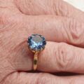 Blue Synthetic Spinel Solitaire Ring in 9ct Gold, a UK I 1/2 or a US 4 3/4