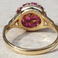 Sale – Synthetic Pink Ruby Sapphire Cluster 9ct Gold Ring, a UK N or a US 7.