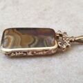 Substantial Double Sided Agate Pendant in 9ct Gold