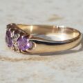 Pretty Amethyst Gypsy Ring in 9ct Gold, a UK M 1/2 or a US 6 3/4.