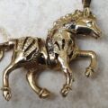 Horse or Pony Pendant with Rubies and Sapphires in 9ct Gold