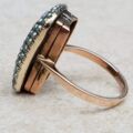Antique Mourning Ring with Hair in 9ct Gold, a UK K 1/2 or a US 5 3/4.