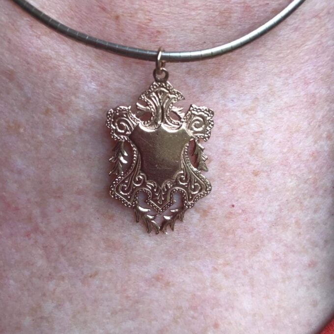 Vintage Ornate Medallion Pendant in 9ct Rose Gold