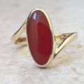 Carnelian Bypass Ring in 9ct Gold.