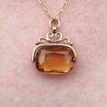 Antique Edwardian Citrine Spinning Fob in 9ct Gold