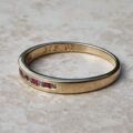 Channel Set Ruby and Diamond Narrow Band in 9ct Gold.