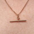 Simple T Bar Fob Pendant in 9ct Rose Gold