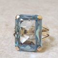 Synthetic Blue Spinel Solitaire Ring in 9ct Gold.
