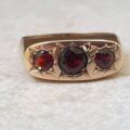 Garnet Set Signet Ring in 9ct Gold, a UK X 1/2 or a US 12