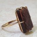 Bold Carnelian Cameo Ring in 9ct Gold, a UK K or a US 5 1/2.
