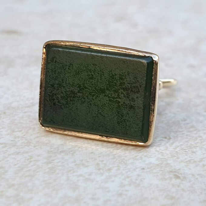 Bloodstone Fixed Fob Pendant in 9ct Gold.