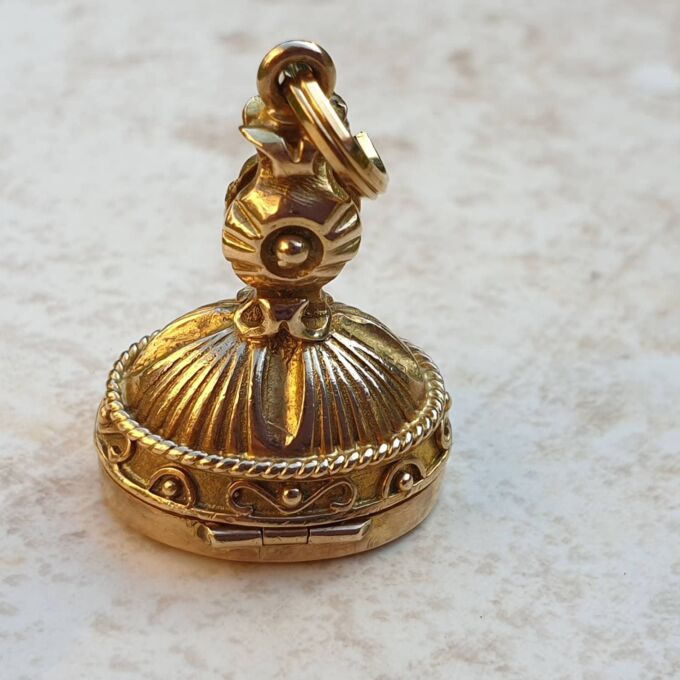 Unusual Opening Frame  Locket Fob Pendant in 9ct Gold