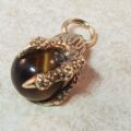 Tigers Eye Claw Talon Fob Pendant in 9ct Gold