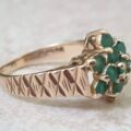Emerald Cluster Ring in 9ct Gold.