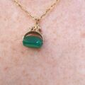 Chrysoprase Spinner Fob Pendant in 9ct Gold
