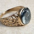 Hematite Intaglio Centurion Signet Ring in 9ct Gold.