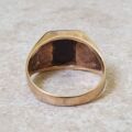 Tiny Tigers Eye Signet Ring in 9ct Gold.