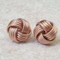Knot Design Stud Earrings in 9ct Rose Gold