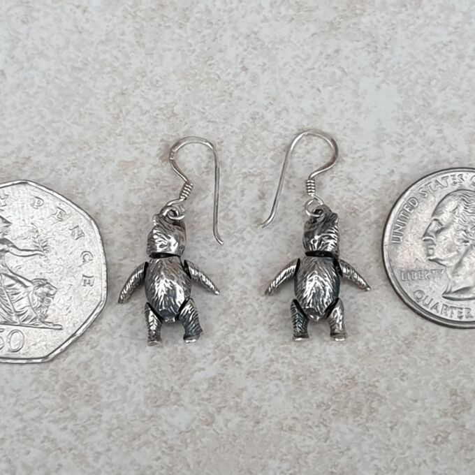 Sterling Silver Teddy Bear Earrings
