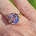 Pale Amethyst and White Topaz Ring in 9ct Gold, a UK K 1/2 or a US 5 3/4