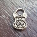 Unusual Purse or Bag Shaped Ornate Lock Padlock in 9ct Gold, not a Heart!
