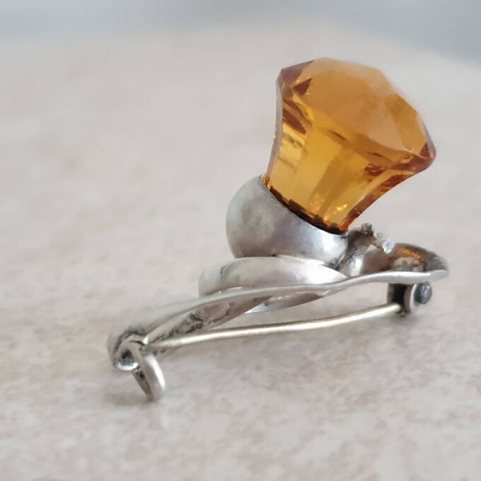 Charles Horner Style Thistle Brooch in Sterling Silver