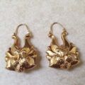 Bold Ornate Gypsy Earrings in 9ct Gold