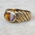 Reserved – Amethyst and Citrine Ring in 9ct Gold,  a UK Q or a US 8 1/2.