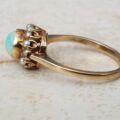 Stunning Opal and Split Pearl Halo Ring in 9ct Gold, a UK L 1/2 or a US 6 1/4.