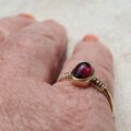Garnet Cabochon Solitaire Ring in 9ct Gold, a UK H 1/2 or a US 4 1/4