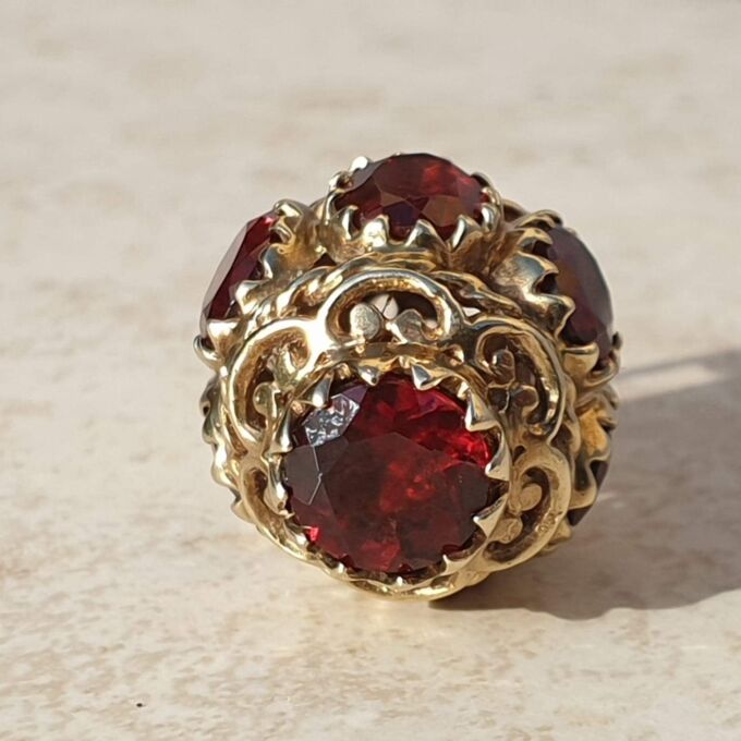 Garnet Lantern Pendant on 9ct Gold.
