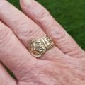 Ornate Wide Buckle Ring in 9ct Gold.