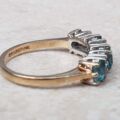 Bright Swiss Blue Topaz and Diamond Band in 9ct Gold, a UK J 1/2 or a US 5 1/4.